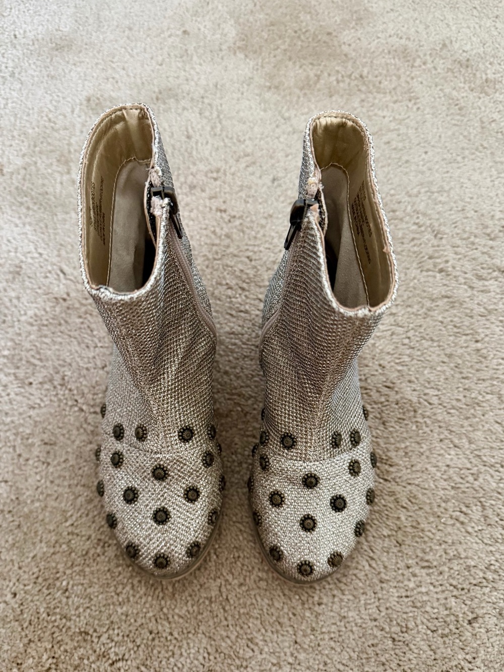 Joyfolie Gold Studded Kids Wren Booties